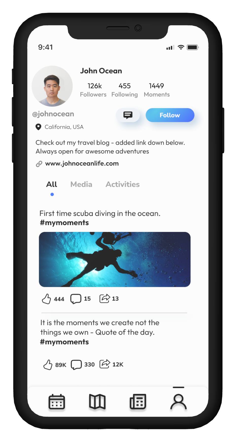 Profile view of ForgoApp